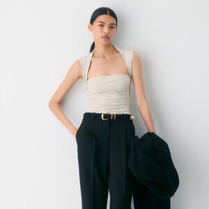 Aritzia Contour Flourish Bodysuit Top Pearl Large